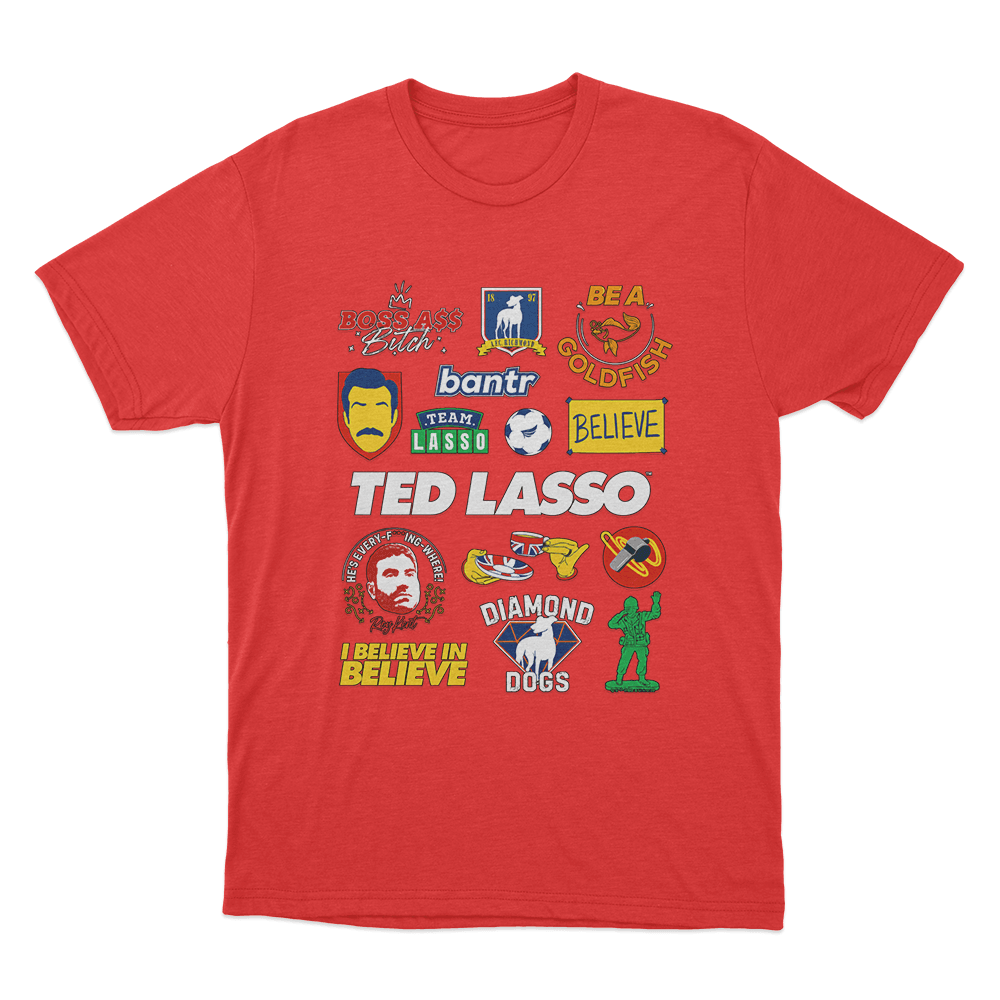 Ted Lasso Mashup Unisex T Shirt Red Ted Lasso Mashup Unisex T Shirt Red